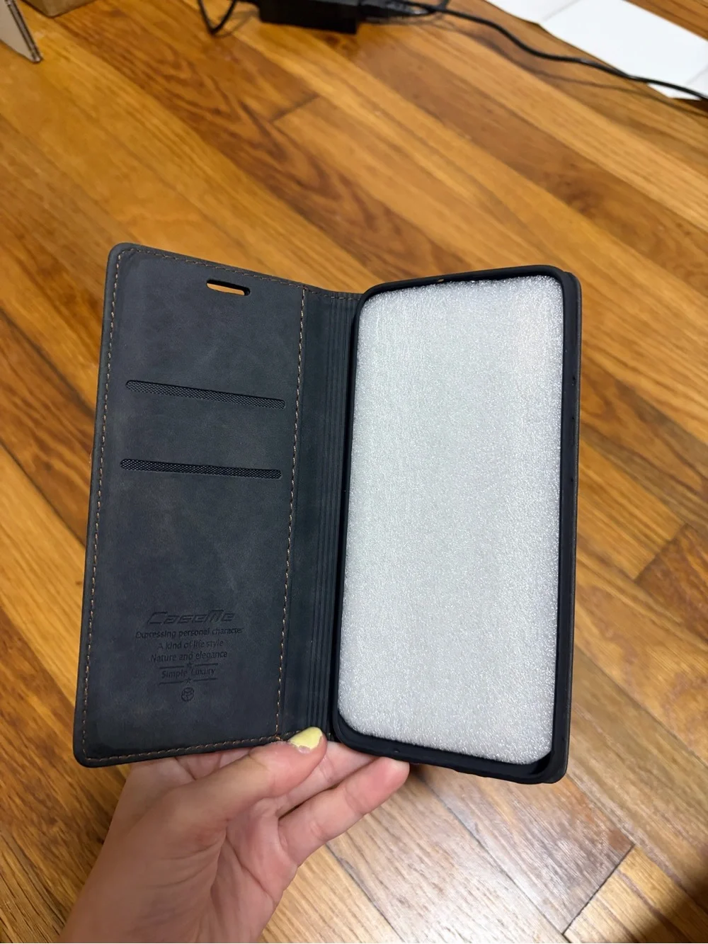 CaseMe Samsung Galaxy A70 Wallet Phone Case Black Flip Cover Card Holder